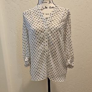 LC Lauren Conrad Black and White Polka Dot Blouse